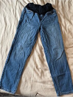 Maternity Blue Denim Jeans with Blue Stretch Waistband
